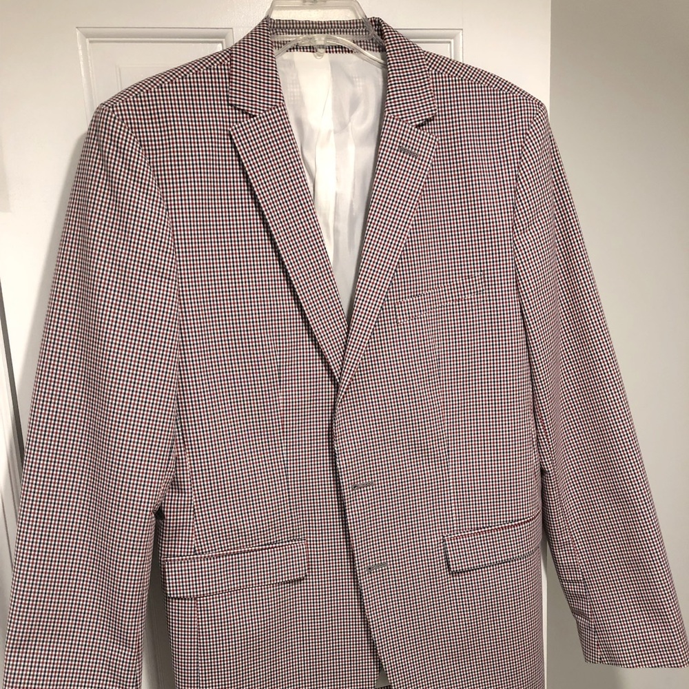 Zara mens blazer red,white,blue check size 42